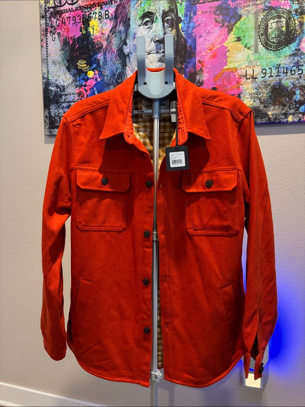 The Normal Brand Men's Orange Shirt Jacket